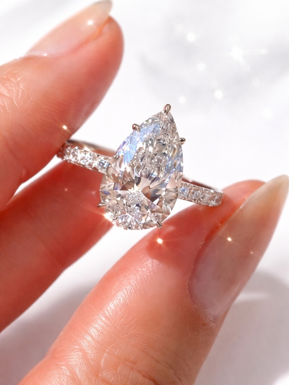 Teardrop Diamond Ring ✨ Pear Cut CZ Engagement Style | Luxury Statement Ring